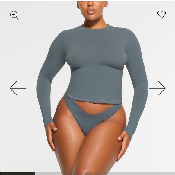 SKIMS Tops - SKIMS Long Sleeve Top in Slate Gray